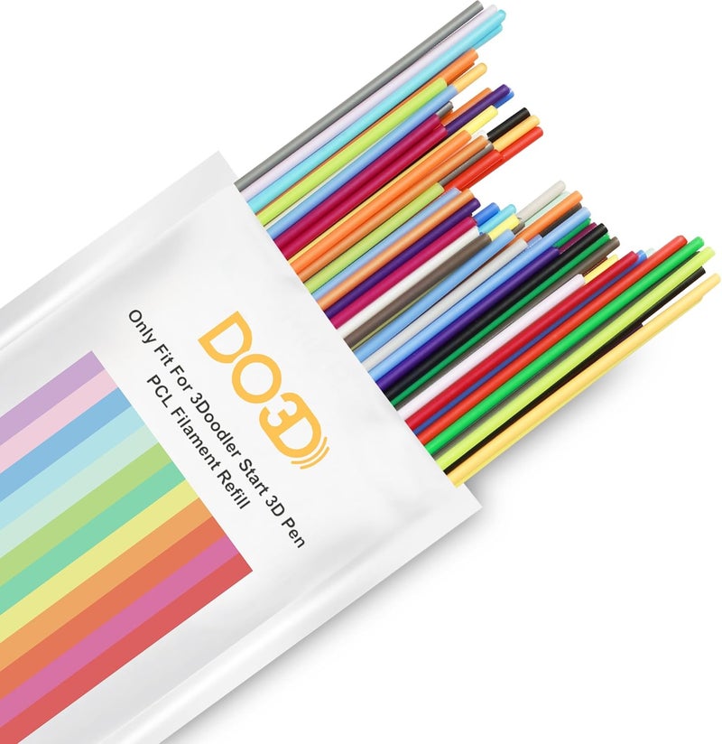 DO3D 21 Mixed Beautiful Colors 3D Pen PCL Filament Refill, Only Fit for 3Doodler Start 3D Pen, Each Strand 15cm, Each Color 5 Strands, Total 105pcs 1575cm PCL Filament Refill Pack by - Image 1
